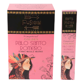 12x Varas de Palo Santo Dourado e Alecrim 15g
