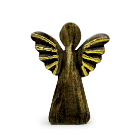 Anjo Pequeno de Madeira de Manga – Dourado – 19 cm