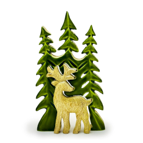 Decoração de Madeira 3D Cervo na Floresta – 25x15 cm