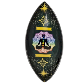 Porta-Incenso Esmaltado – Madeira de Manga - Lótus, Buda & Chakras