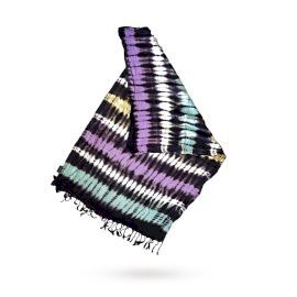 4x Echarpe Boho Arte de Java – Riscas Multicoloridas - 62x200 cm