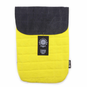 Bolsa Acolchoada para Portátil Efeito Lavagem - Amarelo