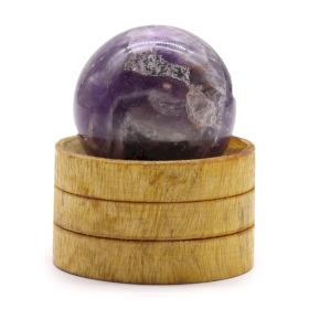 Esfera de Cristal de Pedra Natural com Base  40mm - Ametista Africana