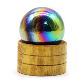 Esfera de Cristal de Pedra Natural com Base  40mm - Ametista Aura