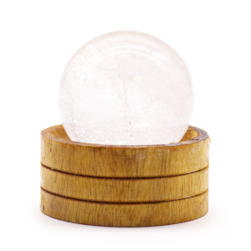 Esfera de Cristal de Pedra Natural com Base  50mm - Quartzo Transparente