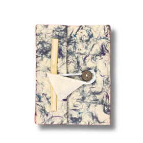 Caderno Grande Lokta Algodão Azul Misturado