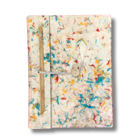 Caderno Grande Lokta Algodão de Cores Misturadas