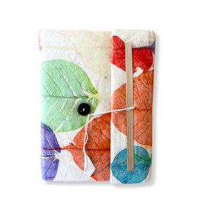 Caderno Grande Lokta Folhas Coloridas