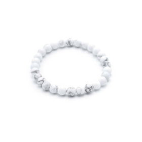 4x Pulseira da Manifestação em Pedra Preciosa - Jaspe Branco - Paz