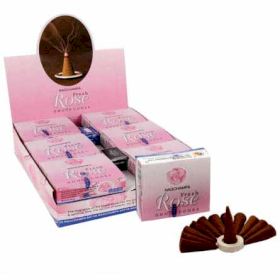 12x Incenso Rosa fresca Dhoop Conos