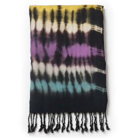 4x Echarpes Boho Arte de Java – Riscas Multicoloridas