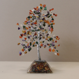 Árvore de Pedras com Base de Orgonite - 320 Pedras - Multicolor