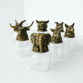 6x Copos de Shot (100ml) - Criaturas Místicas – Bronze Antigo