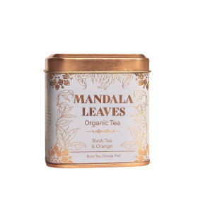 3x Latas 50g Chá Preto Orgânico de Laranja
