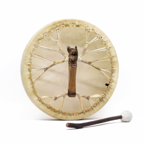 Tambor Xamânico Espírito do Dragão + Baqueta – Afinável – 40 cm