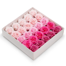 25x Flores de Sabão Artesanal – Rosa Romântica (5 Camadas) – Gradiente – Rosa