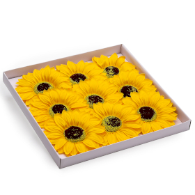 9x Flores de Sabão Artesanal – Girassol Jumbo – (14 cm)