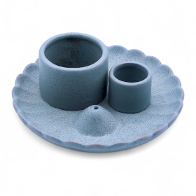 Suporte para Pau Santo e Tochas – Flor de Lótus – Azul