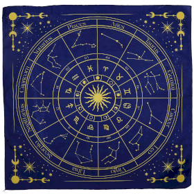 Pano de Leitura de Tarot - Zodíaco (75 x 75 cm)
