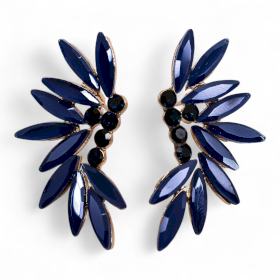 Brincos de Vidro Vintage - Fadas - Azul Royal