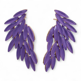 Brincos de Vidro Vintage - Asas de Anjo - Lavanda