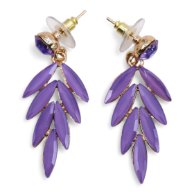 Brincos de Vidro Vintage - Fadas - Lavanda