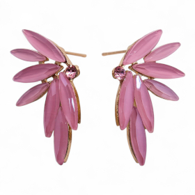 Brincos de Vidro Vintage - Fadas - Quartzo Rosa