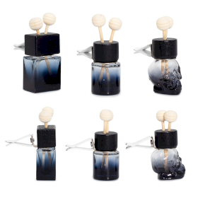 12x Difusor de Carro para Grelha de Ventilação - Preto - 8 ml - (3 designs sortidos x 4)