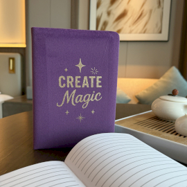 Caderno Aveludado - Cria Magia - 80 Páginas - Roxo