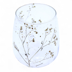 4x Vidro Floral Natural – Castiçal Vaso – Margarita – (12x11cm)