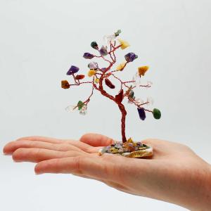 distribuidor de árvores de gemas com base em pedra