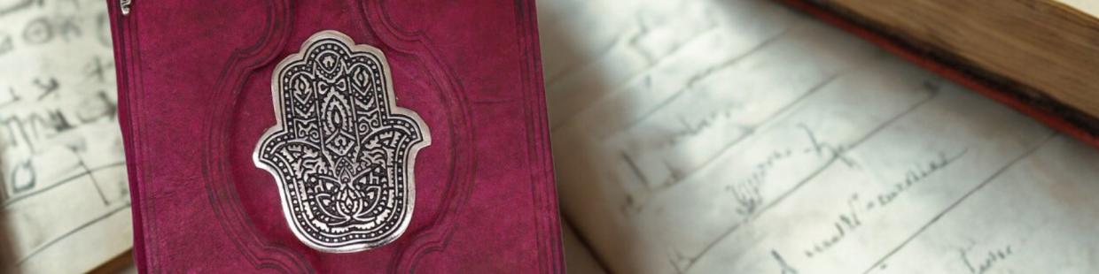 Revenda de cadernos de couro com om & hamsa