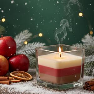 Revenda de Velas em Frasco Arco-Íris – Maçã e Canela