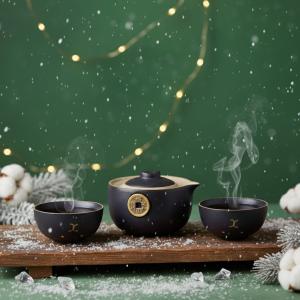 Maiorista de Conjunto de Bule Gato de DinheiroPreto